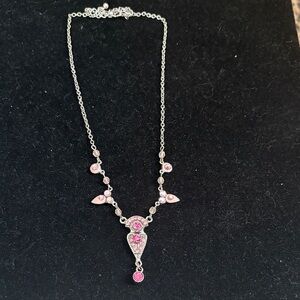 Vintage Elegant Silver and Pink Necklace